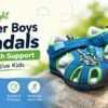 Lightweight Toddler Boys Sandals with Arch Support for Active Kids
